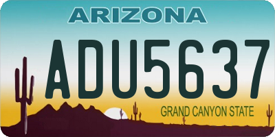 AZ license plate ADU5637