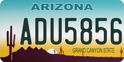 AZ license plate ADU5856