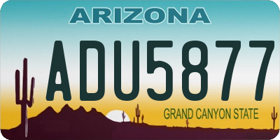AZ license plate ADU5877