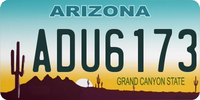 AZ license plate ADU6173