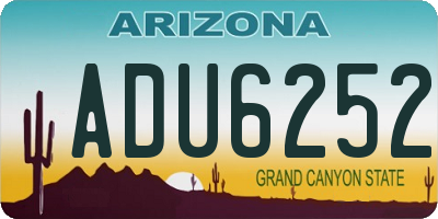 AZ license plate ADU6252