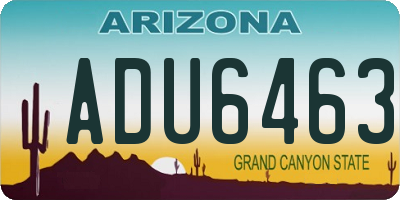AZ license plate ADU6463