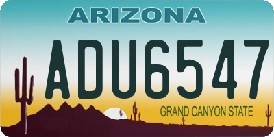 AZ license plate ADU6547