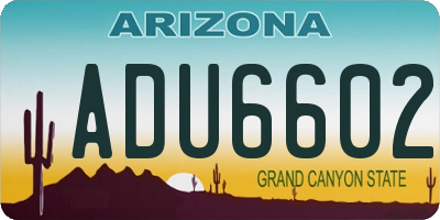 AZ license plate ADU6602