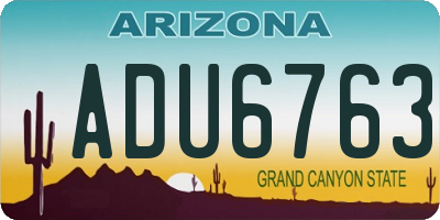AZ license plate ADU6763