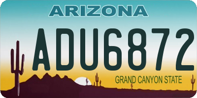 AZ license plate ADU6872