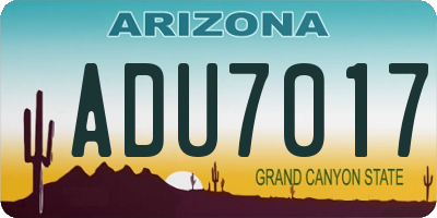 AZ license plate ADU7017