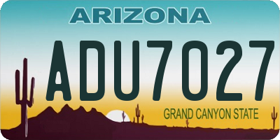 AZ license plate ADU7027