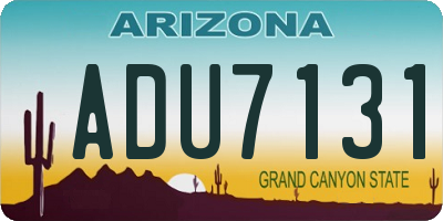 AZ license plate ADU7131