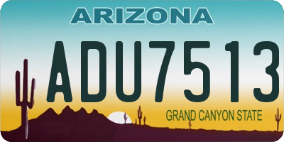 AZ license plate ADU7513