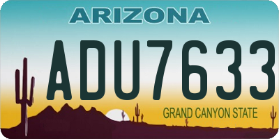 AZ license plate ADU7633