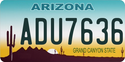 AZ license plate ADU7636