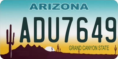 AZ license plate ADU7649