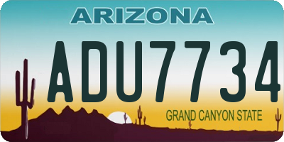 AZ license plate ADU7734