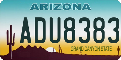 AZ license plate ADU8383