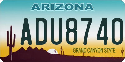AZ license plate ADU8740