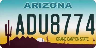AZ license plate ADU8774