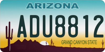 AZ license plate ADU8812