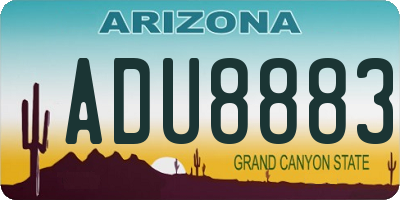 AZ license plate ADU8883