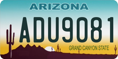 AZ license plate ADU9081