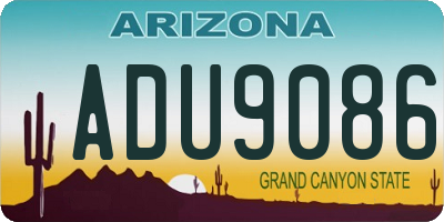 AZ license plate ADU9086