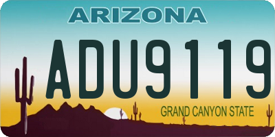 AZ license plate ADU9119