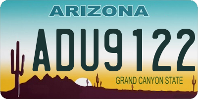 AZ license plate ADU9122