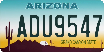 AZ license plate ADU9547