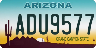 AZ license plate ADU9577