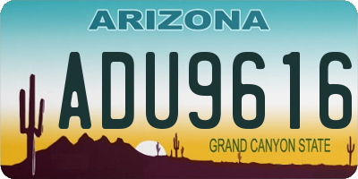 AZ license plate ADU9616