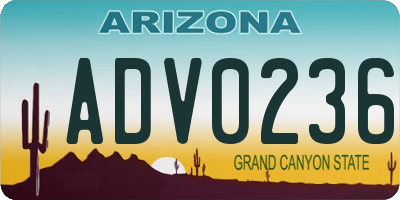 AZ license plate ADV0236