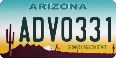 AZ license plate ADV0331