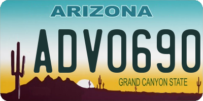 AZ license plate ADV0690