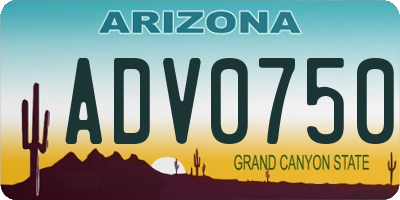 AZ license plate ADV0750
