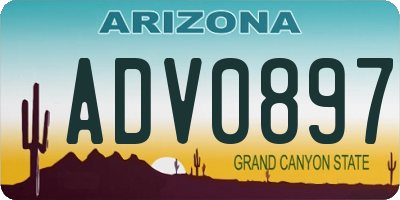 AZ license plate ADV0897