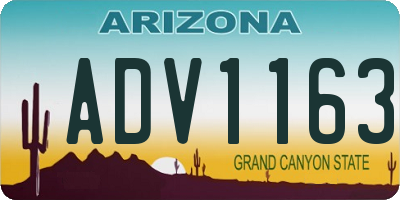 AZ license plate ADV1163