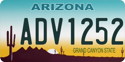 AZ license plate ADV1252
