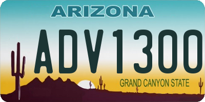AZ license plate ADV1300