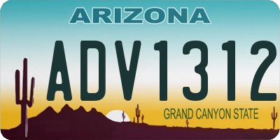 AZ license plate ADV1312