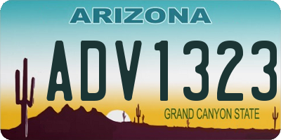 AZ license plate ADV1323