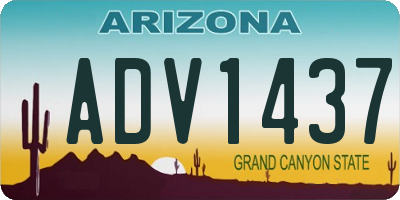 AZ license plate ADV1437