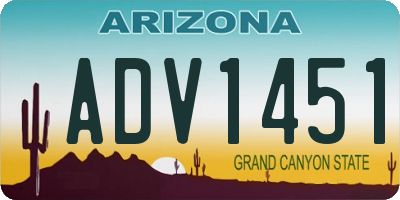 AZ license plate ADV1451