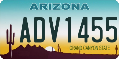 AZ license plate ADV1455