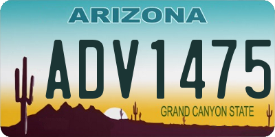 AZ license plate ADV1475
