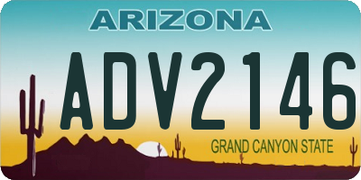 AZ license plate ADV2146