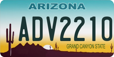 AZ license plate ADV2210