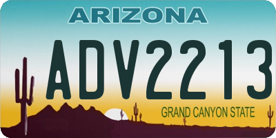 AZ license plate ADV2213