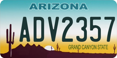AZ license plate ADV2357