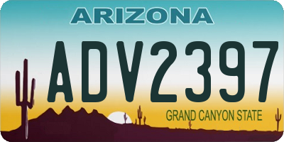 AZ license plate ADV2397