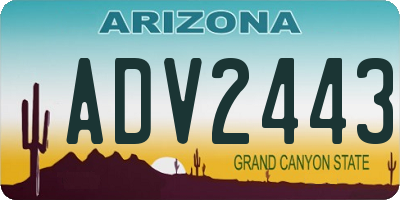 AZ license plate ADV2443